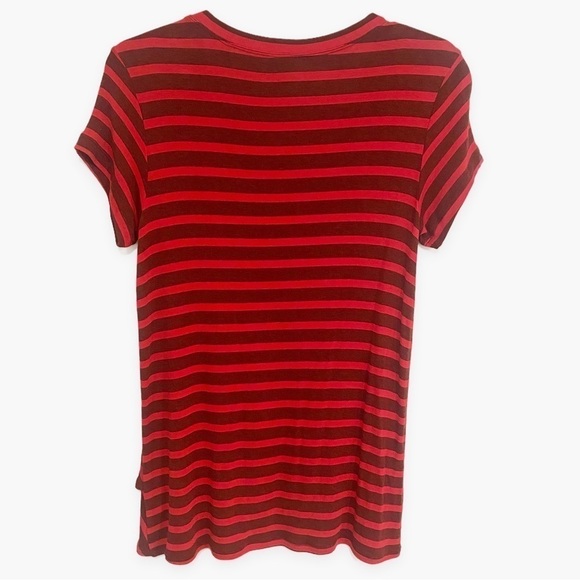 Cabi | Sweet Talk Tee Striped Ruffled Peplum Red Size XS - Picture 4 of 8